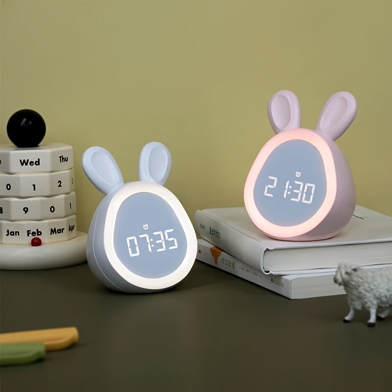 Children's Alarm Clock with Light-Up Rabbit