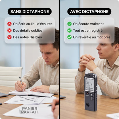 Dictaphone numérique portable à enregistrement vocal