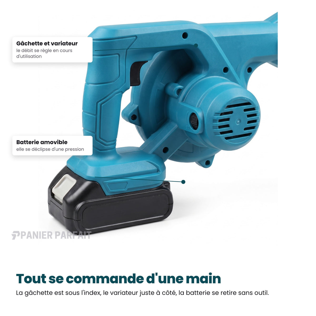 Souffleur aspirateur électrique sans fil 2 en 1 rechargeable