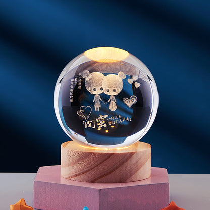 Lampe de nuit décorative en cristal 3D