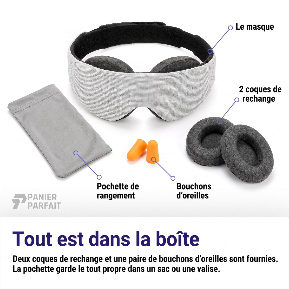 Masque de sommeil ajustable sans pression oculaire