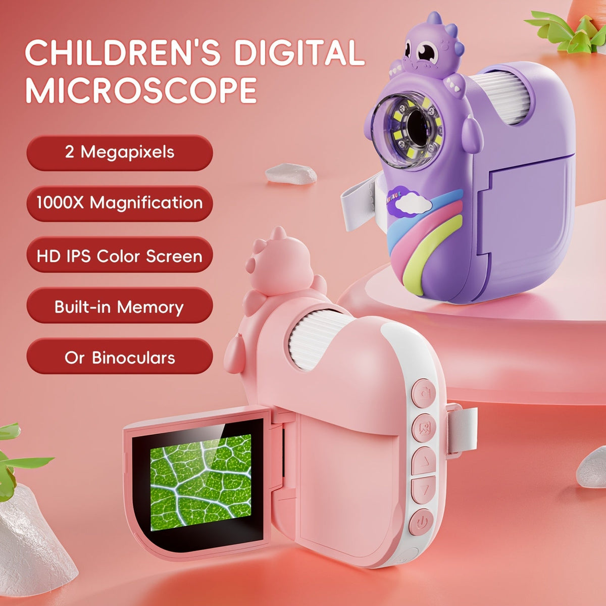 Microscope numérique à grossissement 1000X avec caméra 2 MP et écran