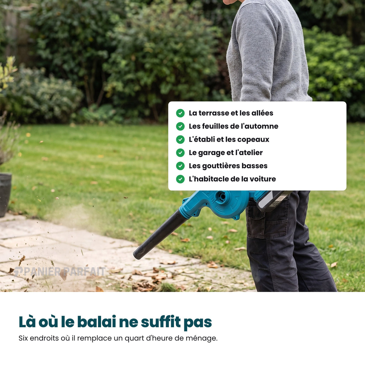 Souffleur aspirateur électrique sans fil 2 en 1 rechargeable