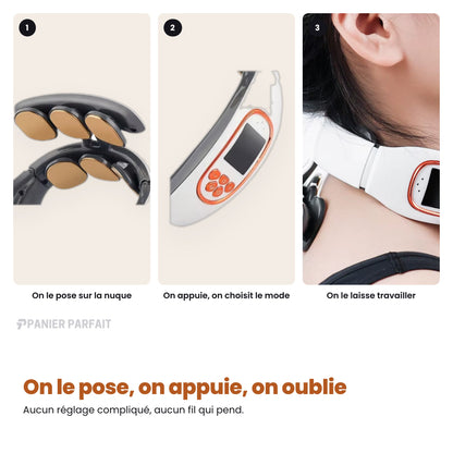 Masseur cervical sans fil chauffant à 6 électrodes intelligent
