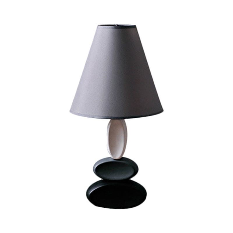 Lampe de table moderne abat-jour conique en tissu gris