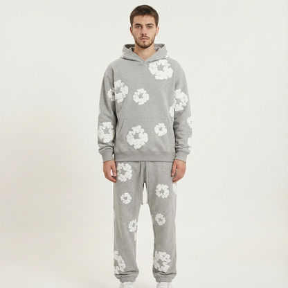 Elegant Floral Men's Sweatshirt – Chic Comfortable Spring Wear