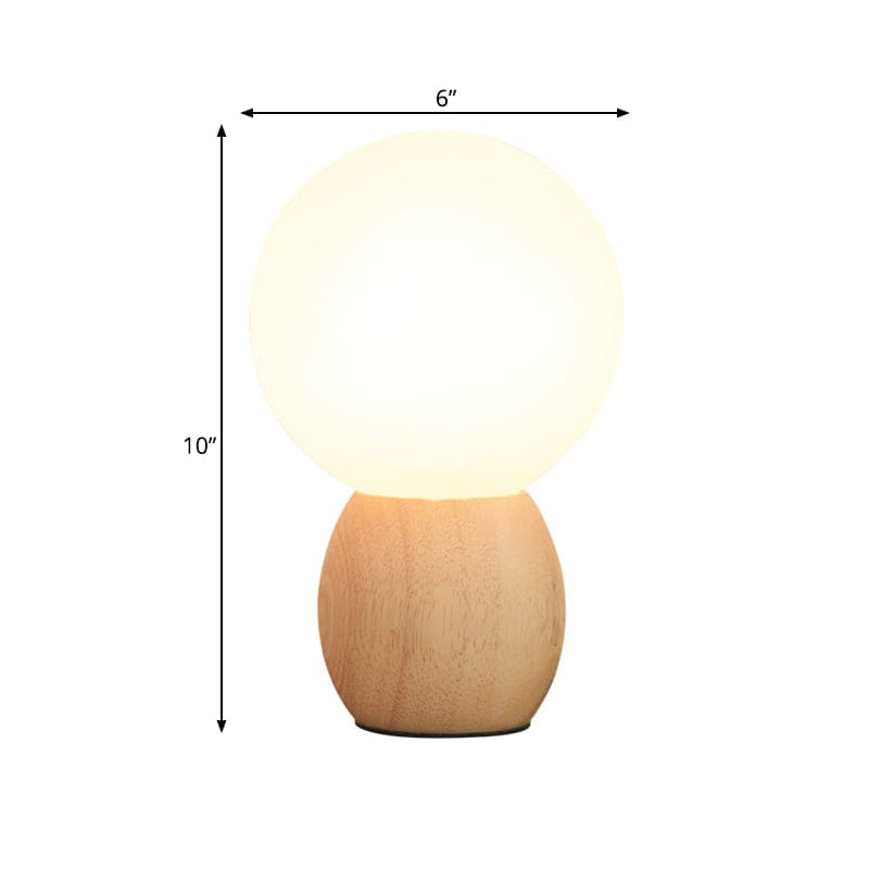 Lampe de nuit décorative à boules avec socle en bois