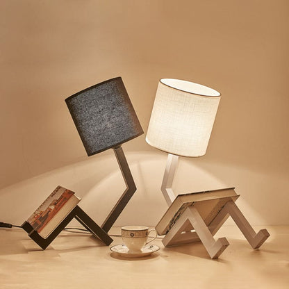 Lampe de table scandinave avec étagère intégrée