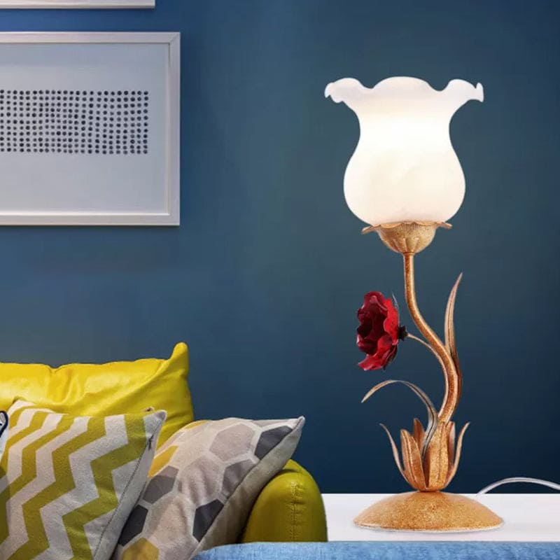 Lampe de table décorative à design floral