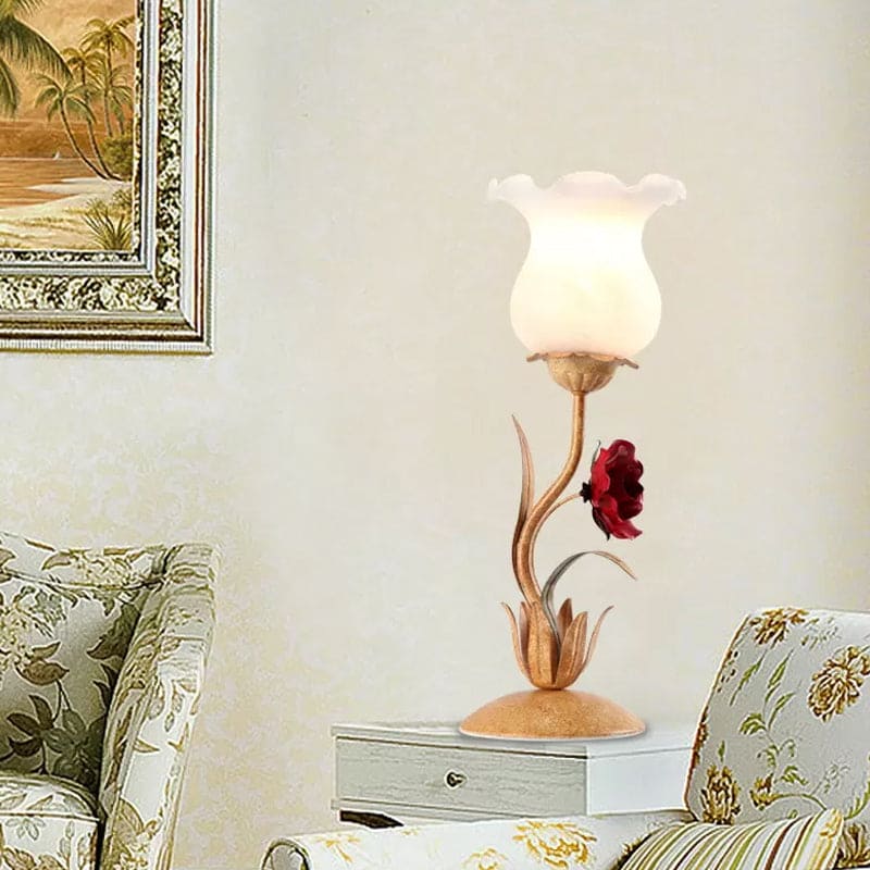 Lampe de table décorative à design floral