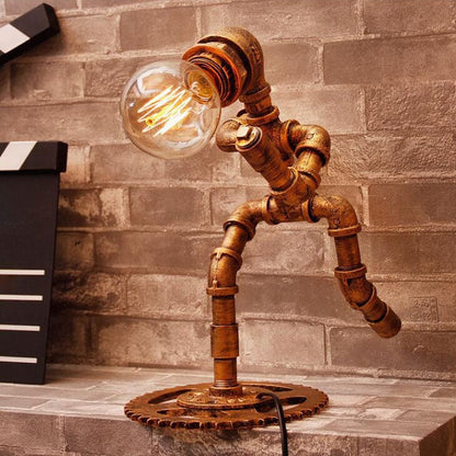 Lampe de table vintage en métal forme jogger