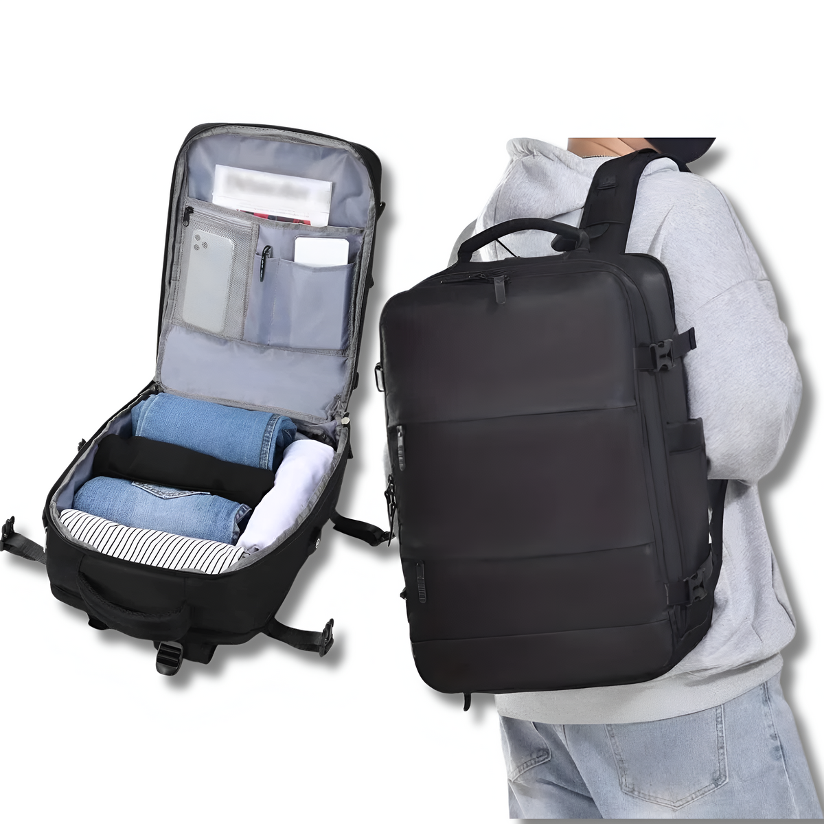 Sac à dos de voyage fonctionnel avec port de chargement USB intégré