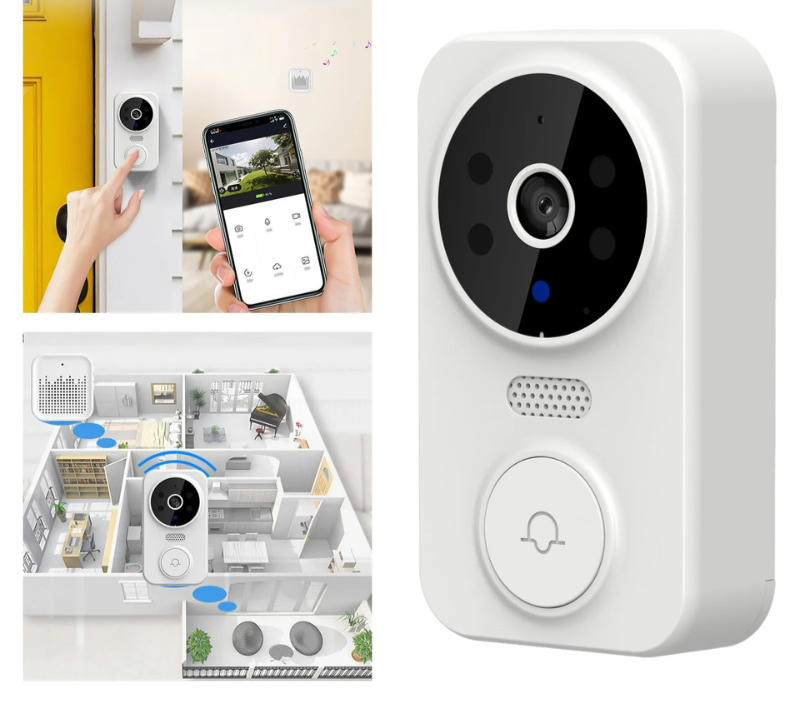 Sonnette sans fil intelligente avec caméra HD et détection motion