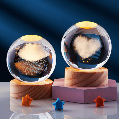 Lampe de nuit décorative en cristal 3D