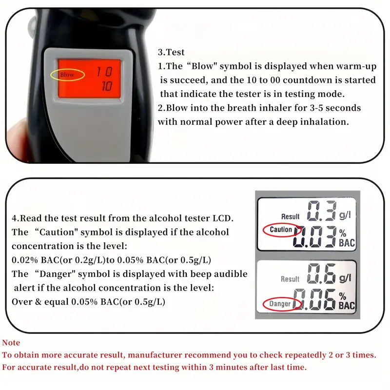 AlcoSense™ – Portable Digital Electronic Breathalyzer, Accurate and Fast