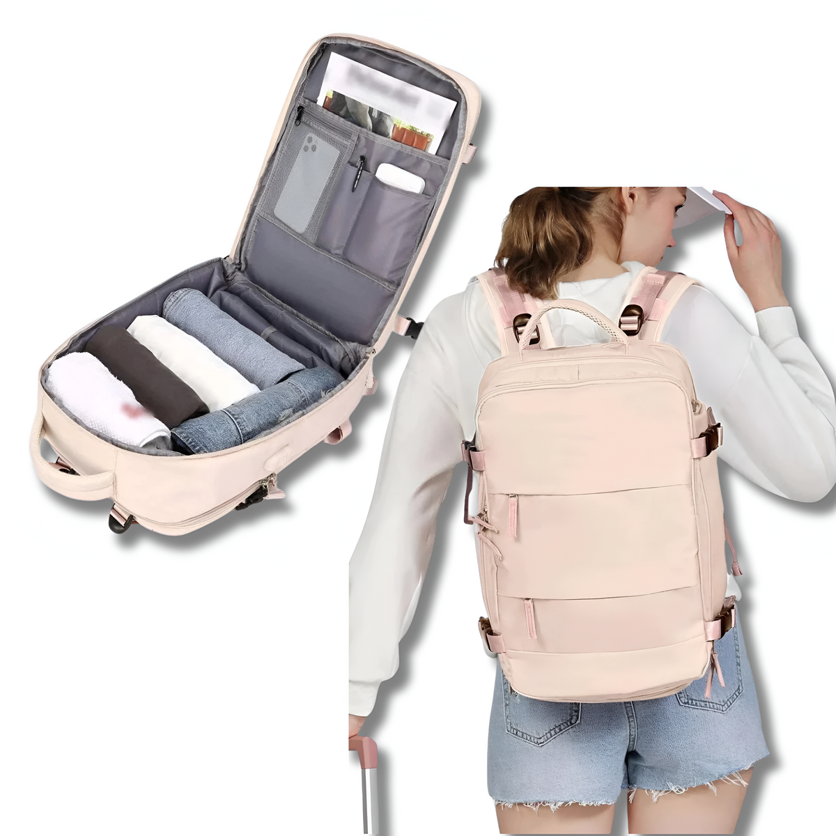 Sac à dos de voyage fonctionnel avec port de chargement USB intégré