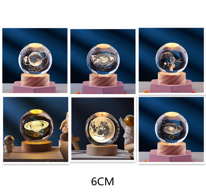Lampe de nuit décorative en cristal 3D