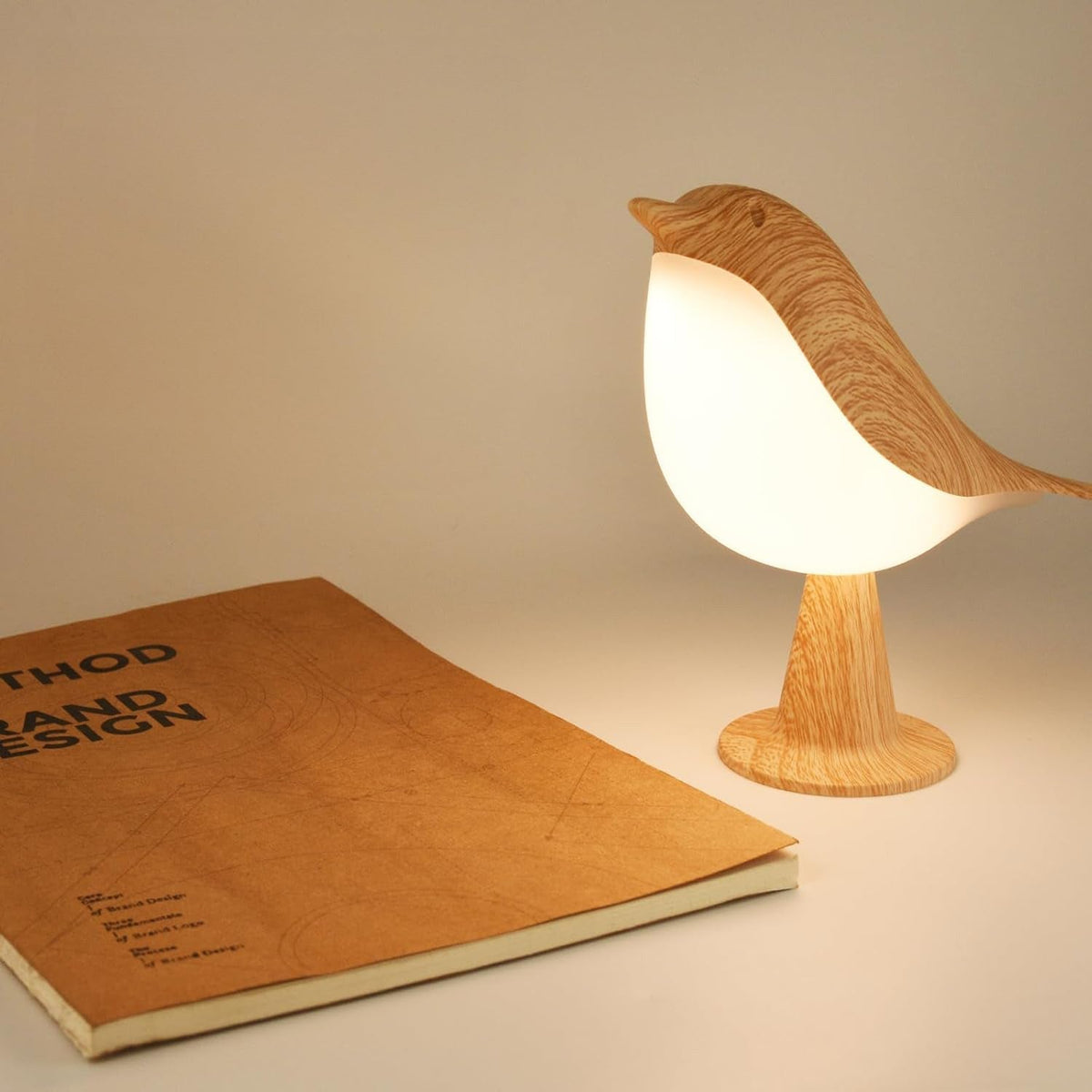 Lampe de nuit en bois à lumière douce oiseau décoratif