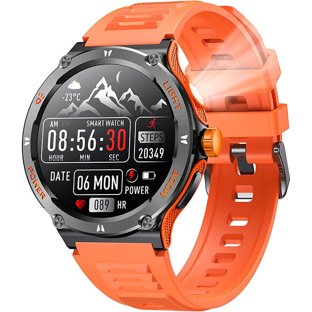 Men's Sport Smartwatch with HD Screen, GPS, and Torch