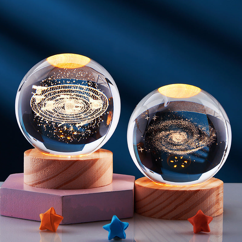 Lampe de nuit décorative en cristal 3D