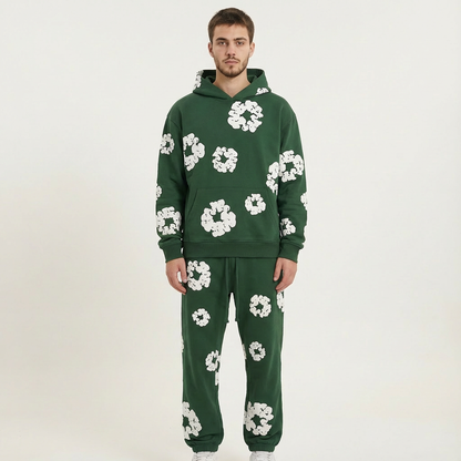 Elegant Floral Men's Sweatshirt – Chic Comfortable Spring Wear