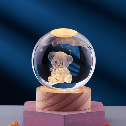 Lampe de nuit décorative en cristal 3D