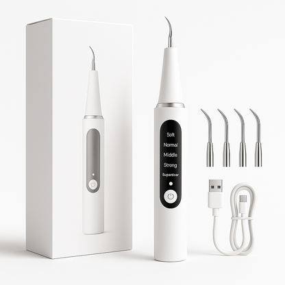 AquaDent™ – Détartreur Dentaire Électrique Rechargeable à 4 Embouts