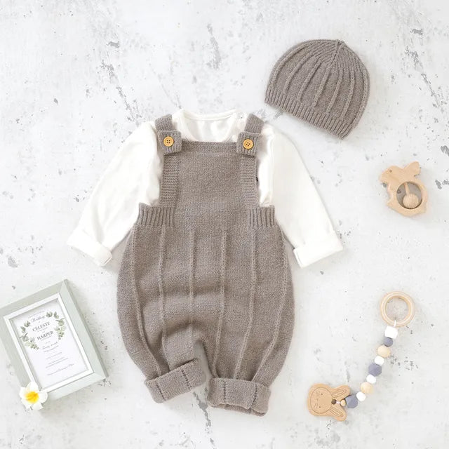Ensemble bébé en coton doux avec bonnet assorti