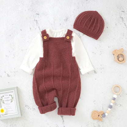 Ensemble bébé en coton doux avec bonnet assorti