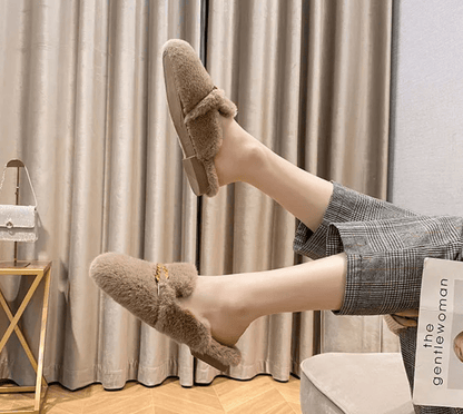 Pantoufles confortables en fourrure douce