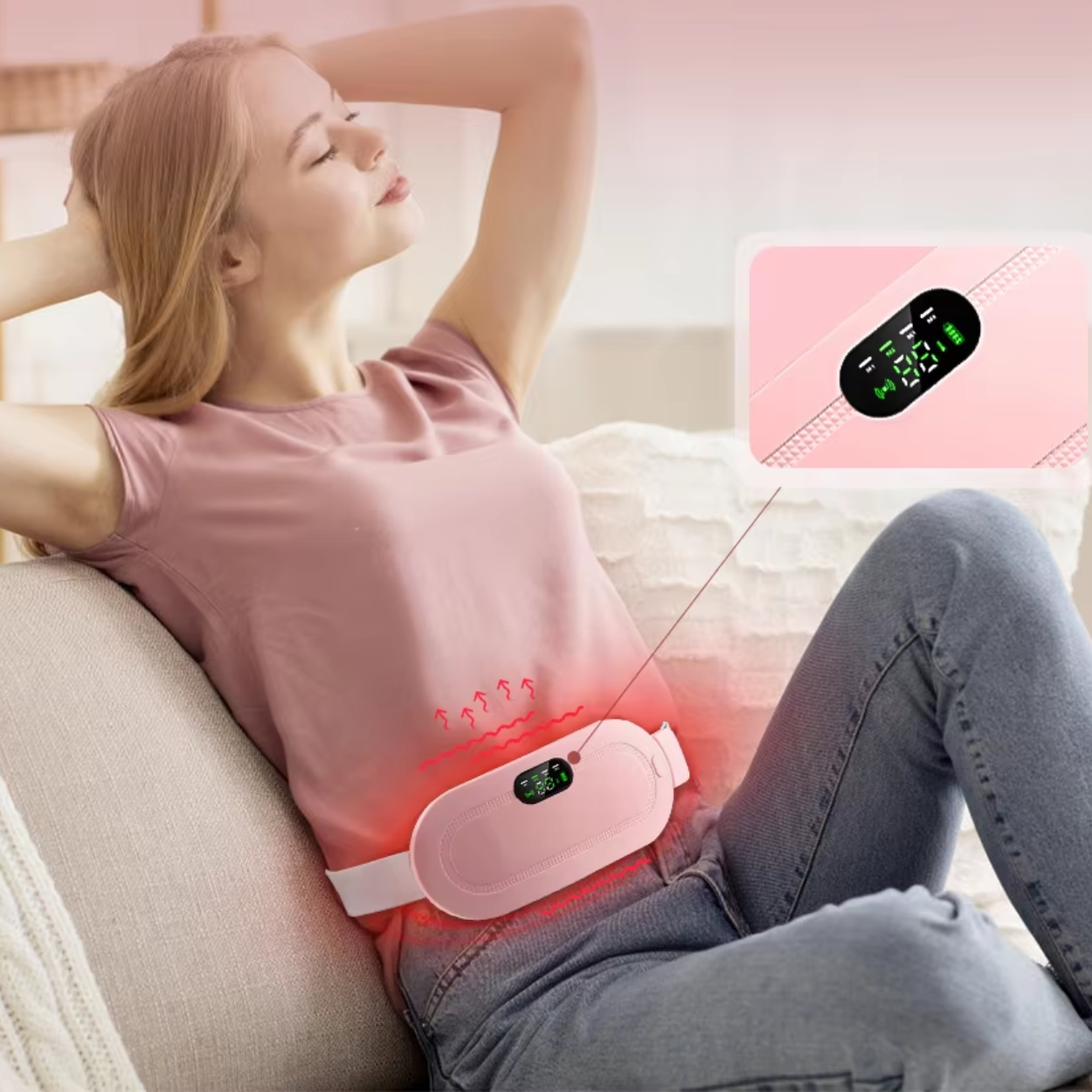 Smart Uterine Heating Belt for Menstrual, Abdominal, and Lower Back Pain