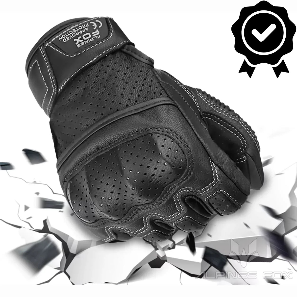 Gants de motocross en cuir vintage résistants