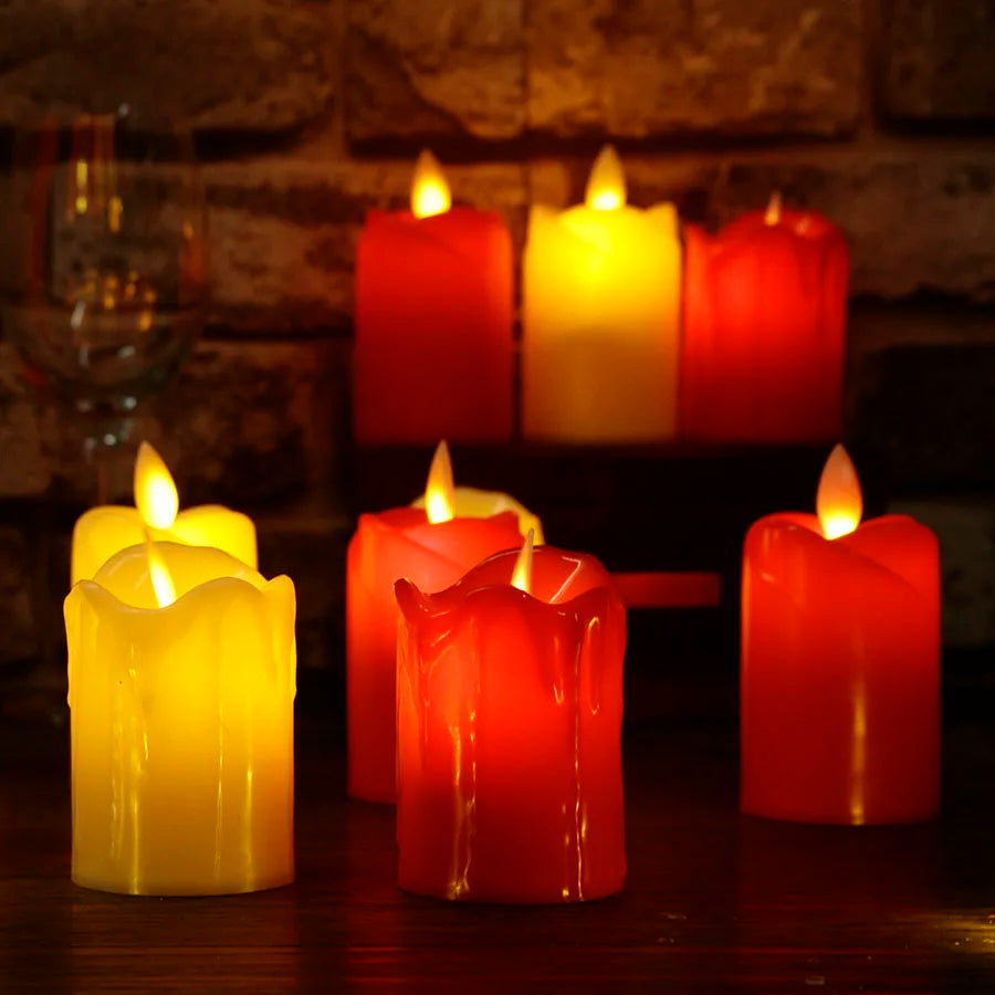 Bougies LED sans flamme rechargeables pour fêtes et anniversaires