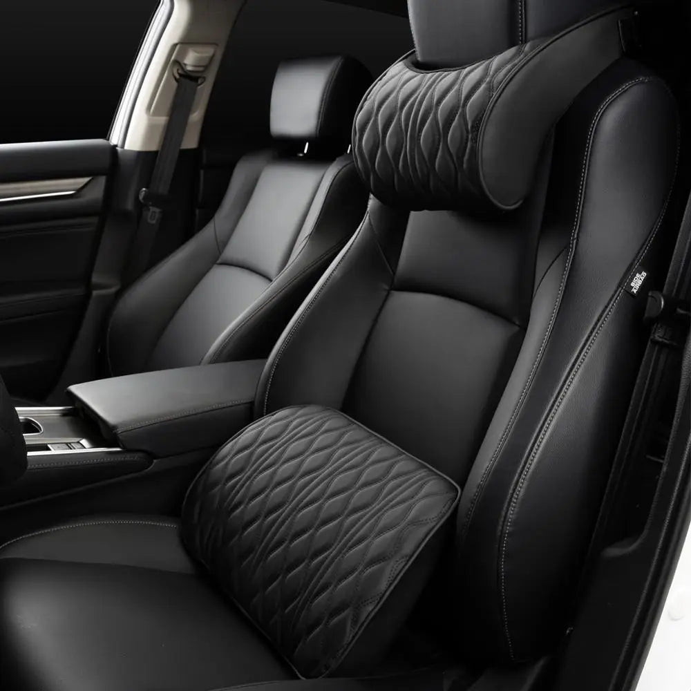 Oreiller de cou de voiture confortable en cuir PU