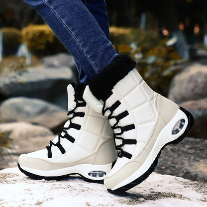 Bottes chaudes à lacets en textile isolant