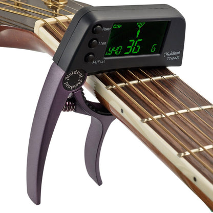 Capodastre réglable avec accordeur intégré pour guitare
