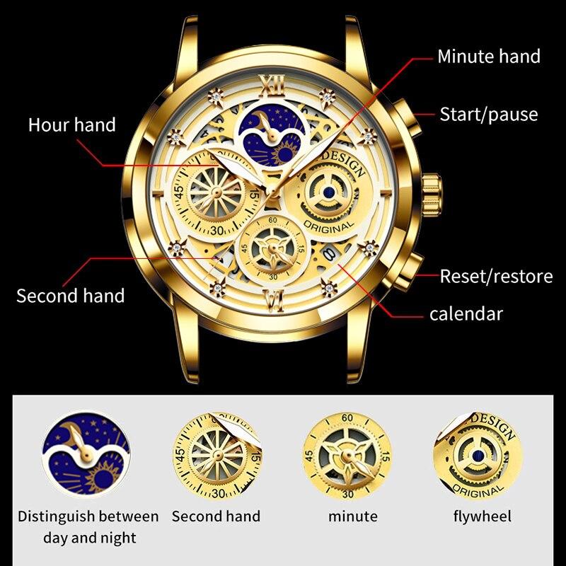 Montre chronographe élégante à quartz analogique