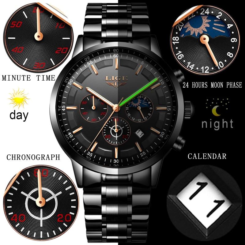 Montre-bracelet militaire avec bracelet acier noir