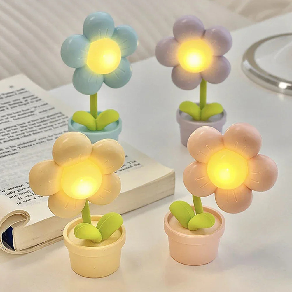 Lampe de table décorative forme fleur compacte