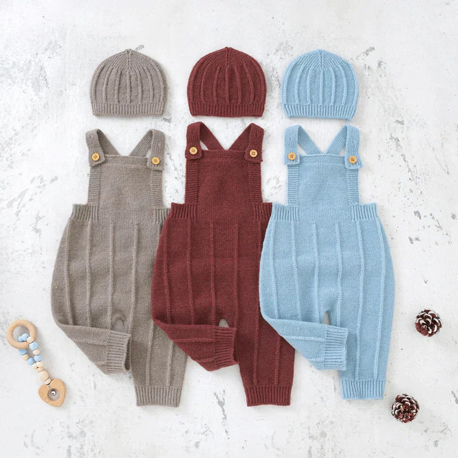 Ensemble bébé en coton doux avec bonnet assorti