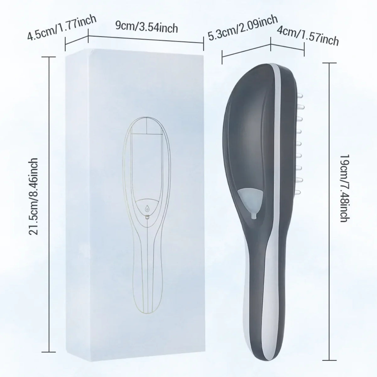 Peigne de massage capillaire 3-en-1 soin intensif cheveux épais