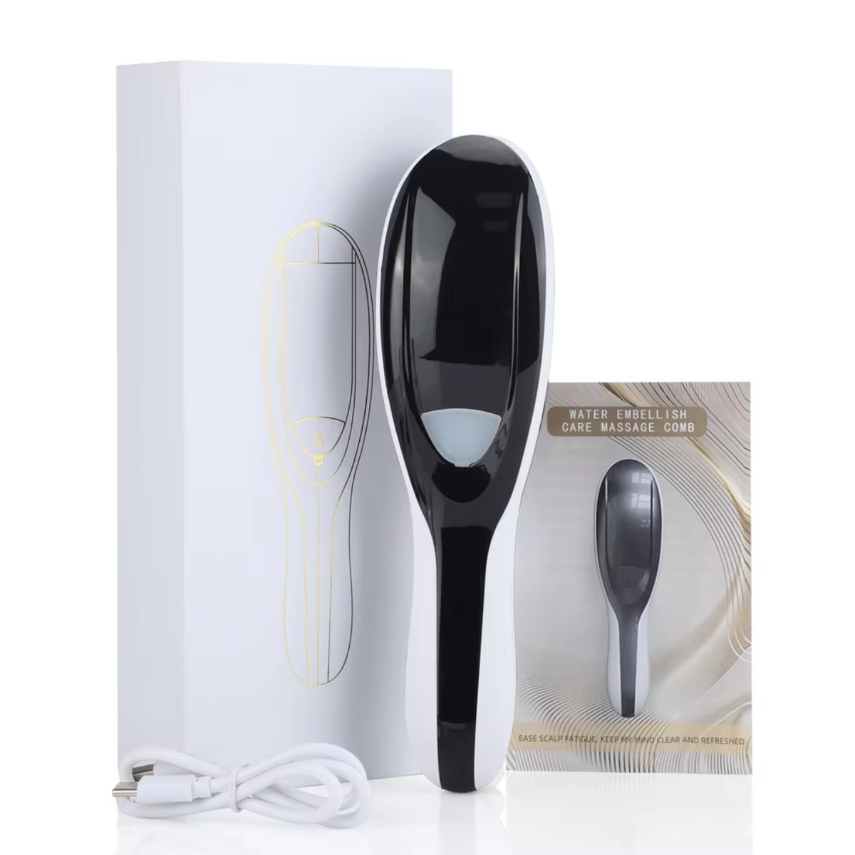 Peigne de massage capillaire 3-en-1 soin intensif cheveux épais