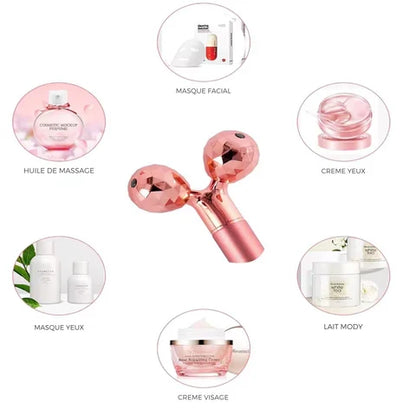 Rouleau de massage visage vibrant 5 en 1 en jade