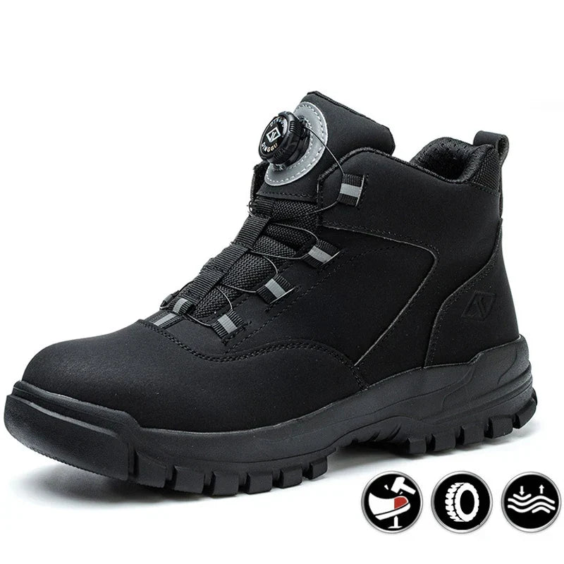 Bottes de travail imperméables à bout acier rotatif