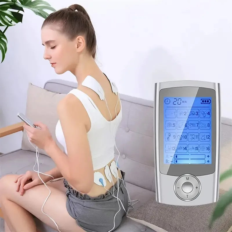 Appareil de massage électrique à impulsions relaxant gris