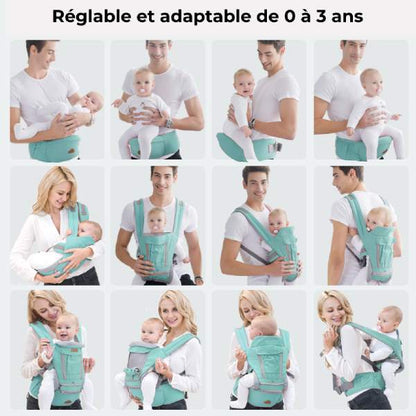 Porte-bébé ergonomique réglable en tissu respirant