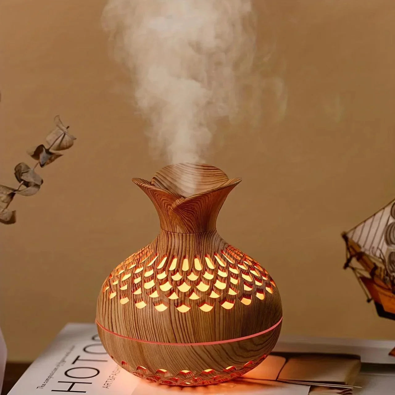 Diffuseur d'Huiles Parfumées avec Lumière Ambiance - Santeova
