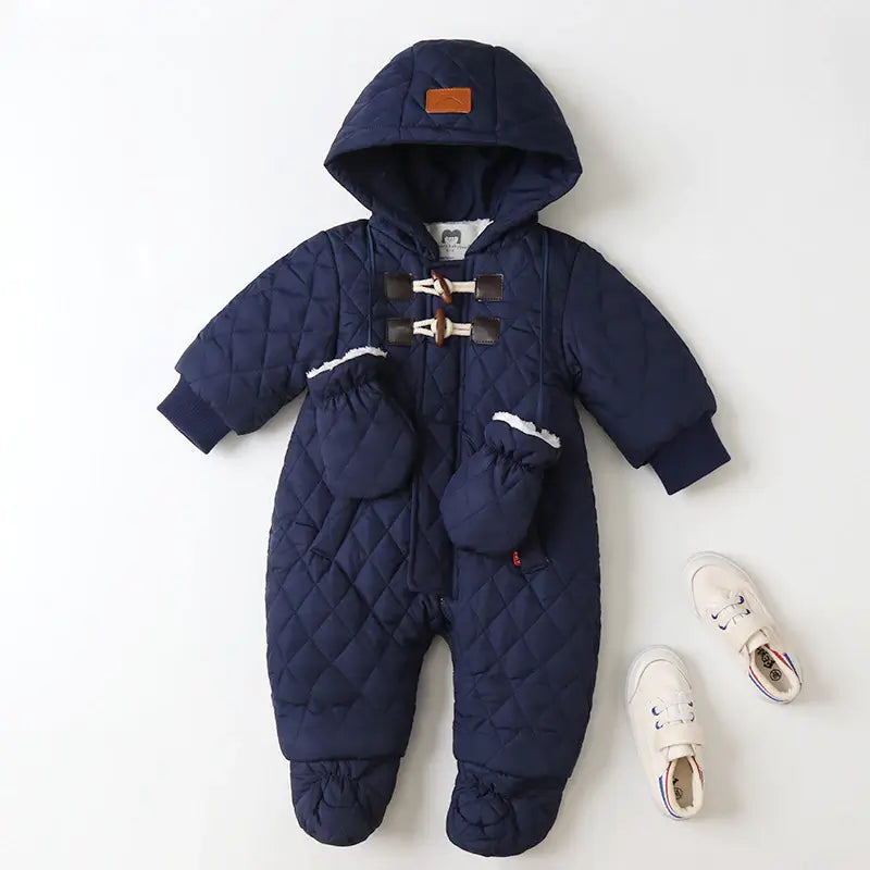 Combi-pilote bébé en velours doux et chaud