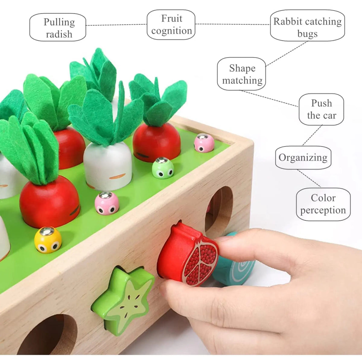 Jouet éducatif en bois développement motricité fine formes et couleurs