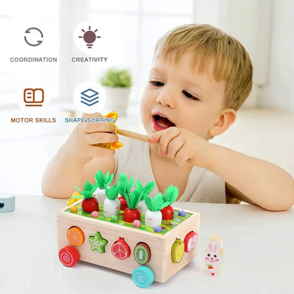 Jouet éducatif en bois développement motricité fine formes et couleurs